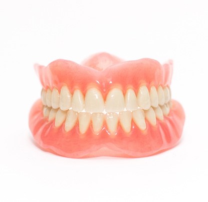 Dentures on a white background